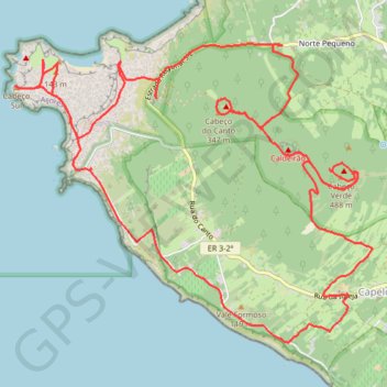 Itinéraire Pointe de Capelinhos, Açores, distance, dénivelé, altitude, carte, profil, trace GPS