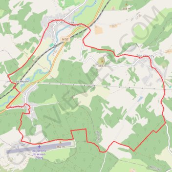 Itinéraire Montcey-Colombier, distance, dénivelé, altitude, carte, profil, trace GPS