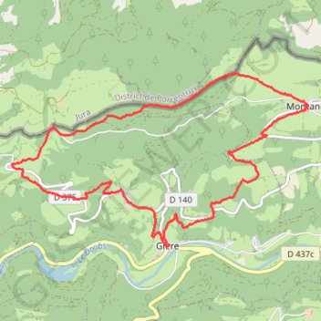 Itinéraire Le Circuit de la Grande Côte - Glère, distance, dénivelé, altitude, carte, profil, trace GPS