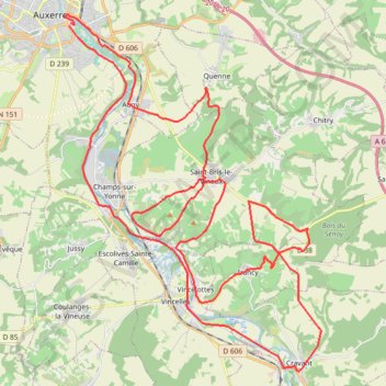 Itinéraire 2023-05-03_-_60Kms, distance, dénivelé, altitude, carte, profil, trace GPS