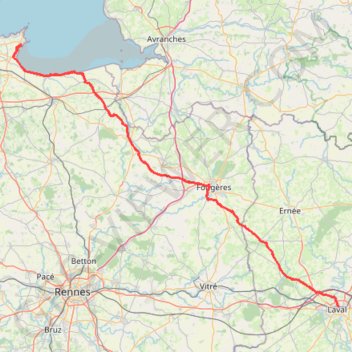 Itinéraire LAVAL CANCALE LAVAL 2022 250kms mode PBP-17600809, distance, dénivelé, altitude, carte, profil, trace GPS