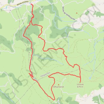 Itinéraire L'Ursuia depuis le quartier Urcuray d'Hasparren, distance, dénivelé, altitude, carte, profil, trace GPS