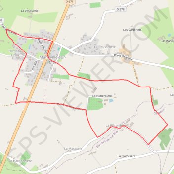 Itinéraire Les Quatre Chemins - Muneville-sur-Mer, distance, dénivelé, altitude, carte, profil, trace GPS