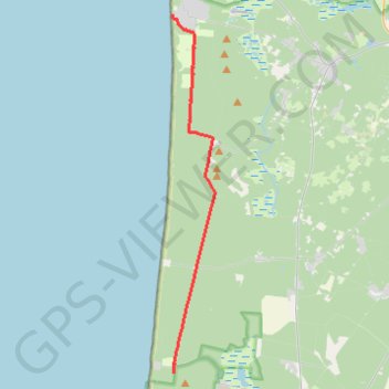 Itinéraire Montalivet-les-Bains / Hourtin-Plage, distance, dénivelé, altitude, carte, profil, trace GPS