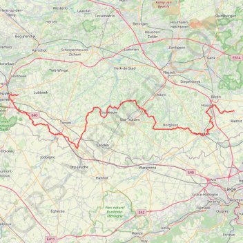 Itinéraire GR128 De RiemSaint à Aachen (Belgique), distance, dénivelé, altitude, carte, profil, trace GPS