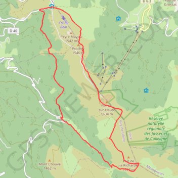 Itinéraire La croix du Fossat Saint-Pierre-la-Bourlhonne, distance, dénivelé, altitude, carte, profil, trace GPS