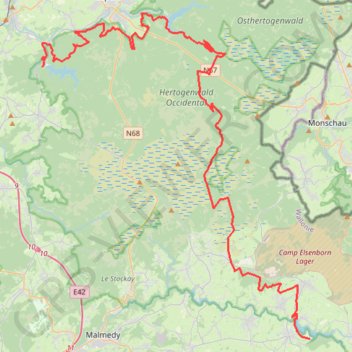 Itinéraire Rando à travers les Hautes Fagnes, distance, dénivelé, altitude, carte, profil, trace GPS