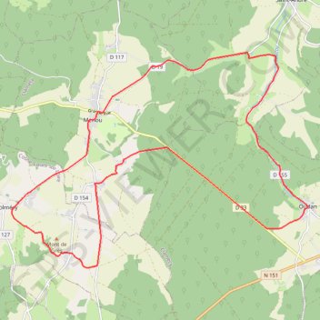 Itinéraire De Menou à Oudan par la forêt de Darcy, distance, dénivelé, altitude, carte, profil, trace GPS