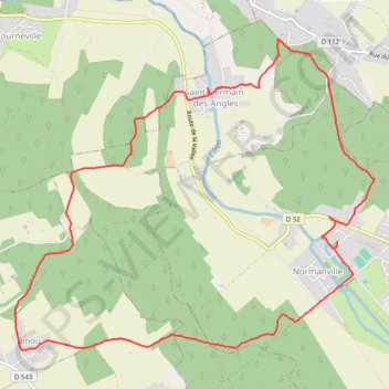 Itinéraire Normanville, distance, dénivelé, altitude, carte, profil, trace GPS