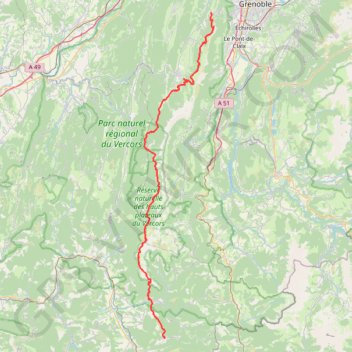 Itinéraire GR91 Randonnée de Saint-Nizier-du-Moucherotte (Isère) à Miscon (Drôme), distance, dénivelé, altitude, carte, profil, trace GPS