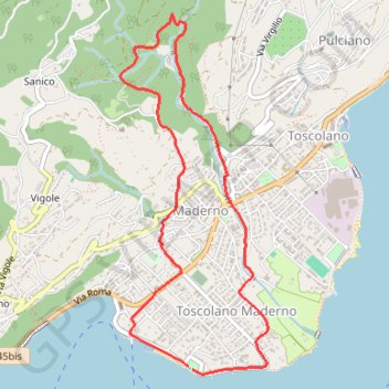 Itinéraire Toscolano-Maderno, distance, dénivelé, altitude, carte, profil, trace GPS