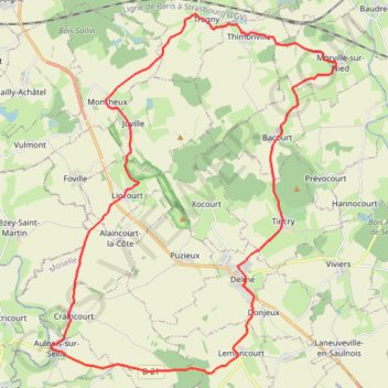 Itinéraire Circuit de la côte de Delme, distance, dénivelé, altitude, carte, profil, trace GPS