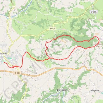 Itinéraire Circuit n°2: Le Buenne, distance, dénivelé, altitude, carte, profil, trace GPS
