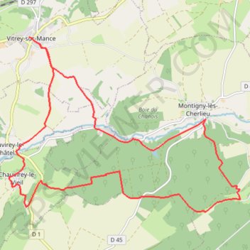 Itinéraire Les bois de l'abbaye de Cherlieu, distance, dénivelé, altitude, carte, profil, trace GPS