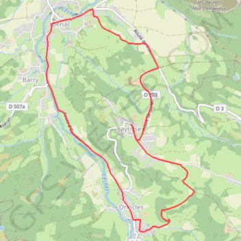 Itinéraire Marche Layrisse Orincles Bénac Layrisse, distance, dénivelé, altitude, carte, profil, trace GPS