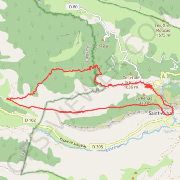 Itinéraire Saint Auban Bousquillon-La Clue, distance, dénivelé, altitude, carte, profil, trace GPS