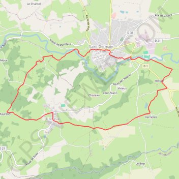 Itinéraire La Commanderie de Verrières - Saint-Germain-Laval, distance, dénivelé, altitude, carte, profil, trace GPS