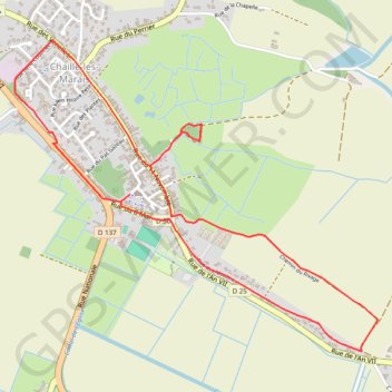 Itinéraire Les Falaises - Chaillé-les-Marais, distance, dénivelé, altitude, carte, profil, trace GPS