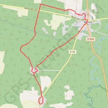 Itinéraire Pissos - Escoursolles - Landes de Gascogne, distance, dénivelé, altitude, carte, profil, trace GPS