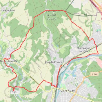 Itinéraire Autour de Parmain, distance, dénivelé, altitude, carte, profil, trace GPS