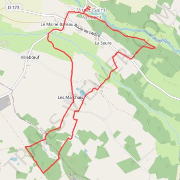 Itinéraire Vitrac St Vincent sentier Fontaine de la Broue, distance, dénivelé, altitude, carte, profil, trace GPS