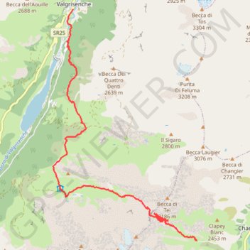 Itinéraire Valgrisenche Randonnée, distance, dénivelé, altitude, carte, profil, trace GPS