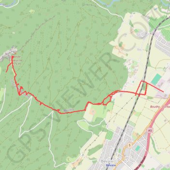 Itinéraire Grande Écoeurne - Rochers des Miroirs - Lac de Neuchâtel, distance, dénivelé, altitude, carte, profil, trace GPS