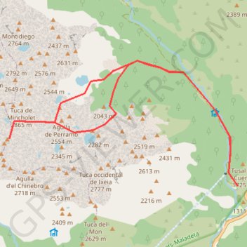 Itinéraire Le pico de Perramo, distance, dénivelé, altitude, carte, profil, trace GPS