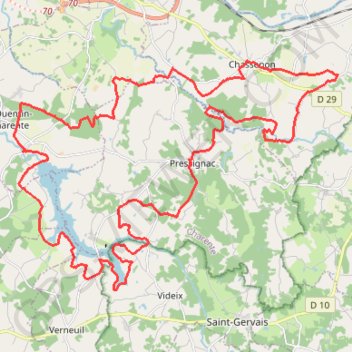 Itinéraire essai lac hautes charente-8517620, distance, dénivelé, altitude, carte, profil, trace GPS