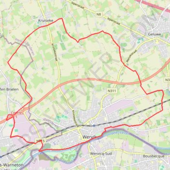 Itinéraire Route B - Flandre, distance, dénivelé, altitude, carte, profil, trace GPS