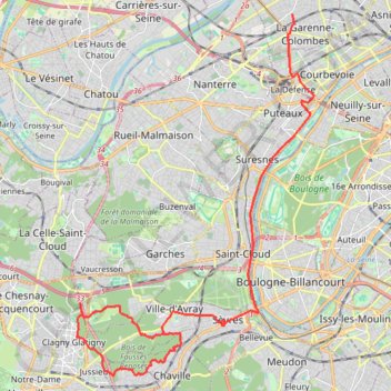 Itinéraire Rando de Colombes et tour de Fausses Reposes, distance, dénivelé, altitude, carte, profil, trace GPS