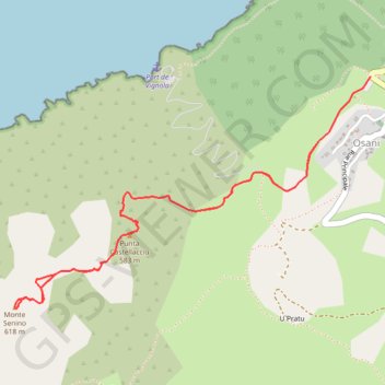 Itinéraire Punta Castellacciu et Monte Senino, distance, dénivelé, altitude, carte, profil, trace GPS