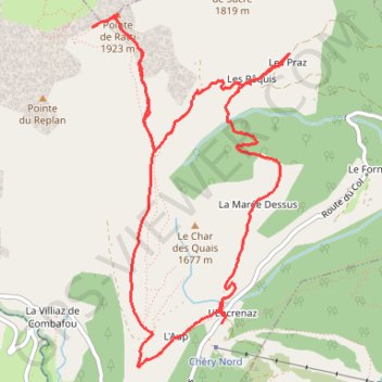 Itinéraire Tour du Char des Quais, distance, dénivelé, altitude, carte, profil, trace GPS