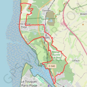 Itinéraire Le Touquet Nord, distance, dénivelé, altitude, carte, profil, trace GPS