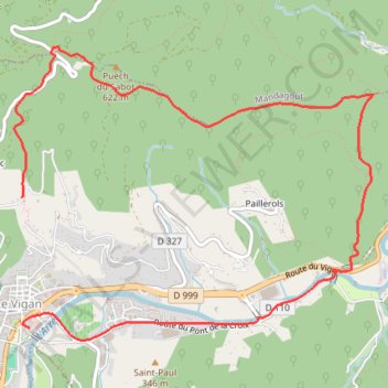 Itinéraire Circuit du col des Mourèzes depuis Le Vigan, distance, dénivelé, altitude, carte, profil, trace GPS