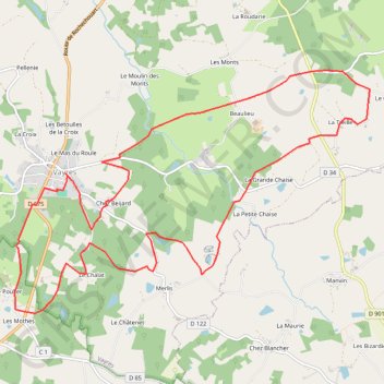 Itinéraire Circuit de la Serpentine - Vayres, distance, dénivelé, altitude, carte, profil, trace GPS