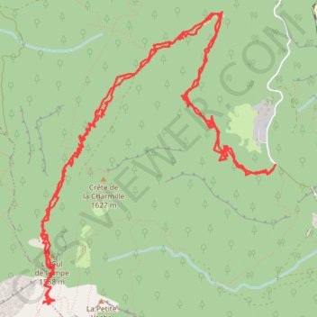 Itinéraire Cul de Lampe depuis Curiere (Chartreuse), distance, dénivelé, altitude, carte, profil, trace GPS
