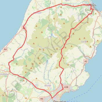 Itinéraire TT isle of Man, distance, dénivelé, altitude, carte, profil, trace GPS