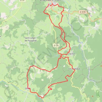 Itinéraire Grimpées de Château Chinon, distance, dénivelé, altitude, carte, profil, trace GPS
