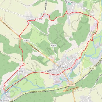 Itinéraire Radepont, distance, dénivelé, altitude, carte, profil, trace GPS