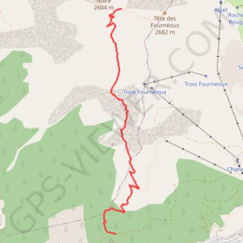 Itinéraire Montgenèvre - Le Pas de la Fanfare (liaison Val des Prés), distance, dénivelé, altitude, carte, profil, trace GPS