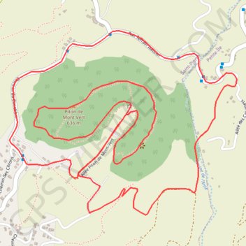 Itinéraire RandoPitons.re #1332 - Le tour et l'escalade du Piton de Mont Vert, distance, dénivelé, altitude, carte, profil, trace GPS