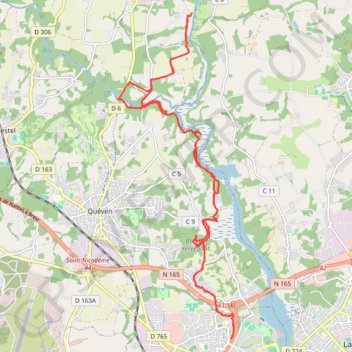 Itinéraire Le Scorff - Lorient, distance, dénivelé, altitude, carte, profil, trace GPS