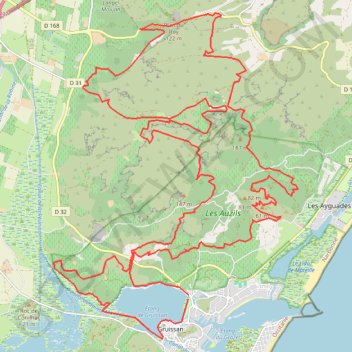 Itinéraire Gruissan, distance, dénivelé, altitude, carte, profil, trace GPS