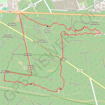 Itinéraire Tour des trois Rochers (Avon, Bouligny, Chauvet) Massif de Fontainebleau, distance, dénivelé, altitude, carte, profil, trace GPS