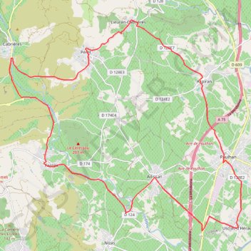 Itinéraire Le Coeur d'Hérault à vélo - Vignobles et capitelles en Clermontais, distance, dénivelé, altitude, carte, profil, trace GPS
