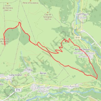 Itinéraire Montagne d'Espiau par les cromlechs et la Croix de Garin, distance, dénivelé, altitude, carte, profil, trace GPS
