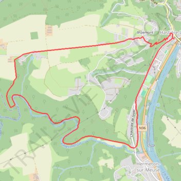 Itinéraire HASTIERE - La vallée de l'Hermeton, distance, dénivelé, altitude, carte, profil, trace GPS
