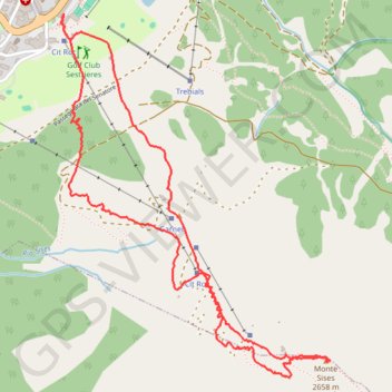 Itinéraire Monte Sises, distance, dénivelé, altitude, carte, profil, trace GPS