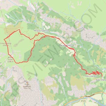 Itinéraire Cima Varirosa - Monte Autes (Traversata), distance, dénivelé, altitude, carte, profil, trace GPS